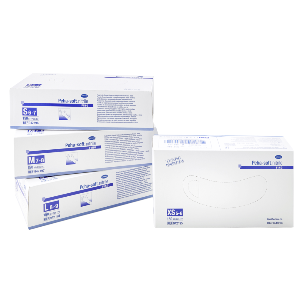 Peha soft nitrile FINO gloves powder and latex free size XS 150