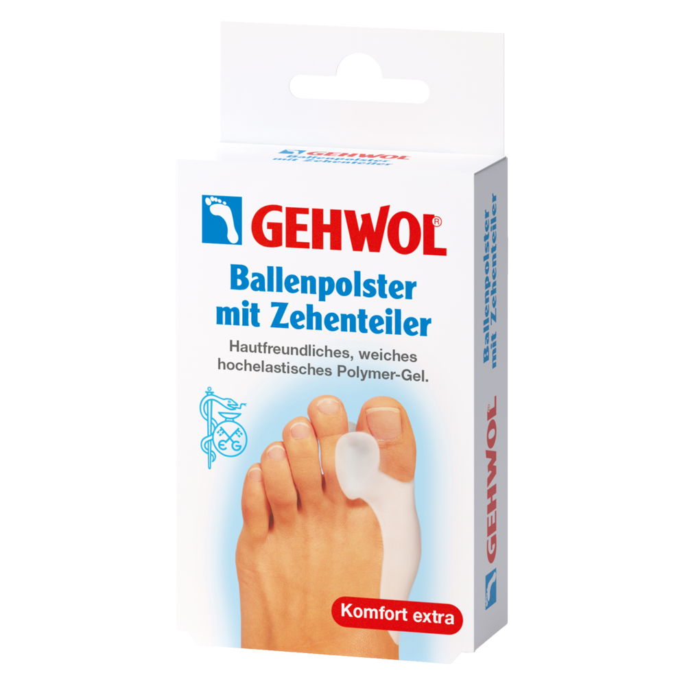 GEHWOL Ballenpolster mit Zehenteiler, elastisches Polymer-Gel |1 Stück