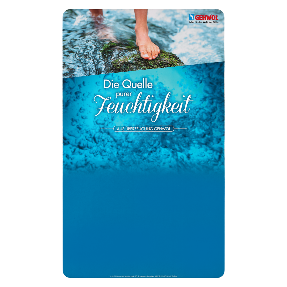 Aufsteckplakat med Express Pflegeschaum/med Sensitive für GEHWOL