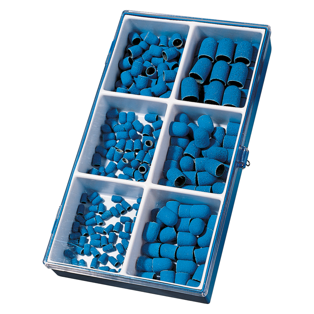Schleifkappen-Set rund blau
