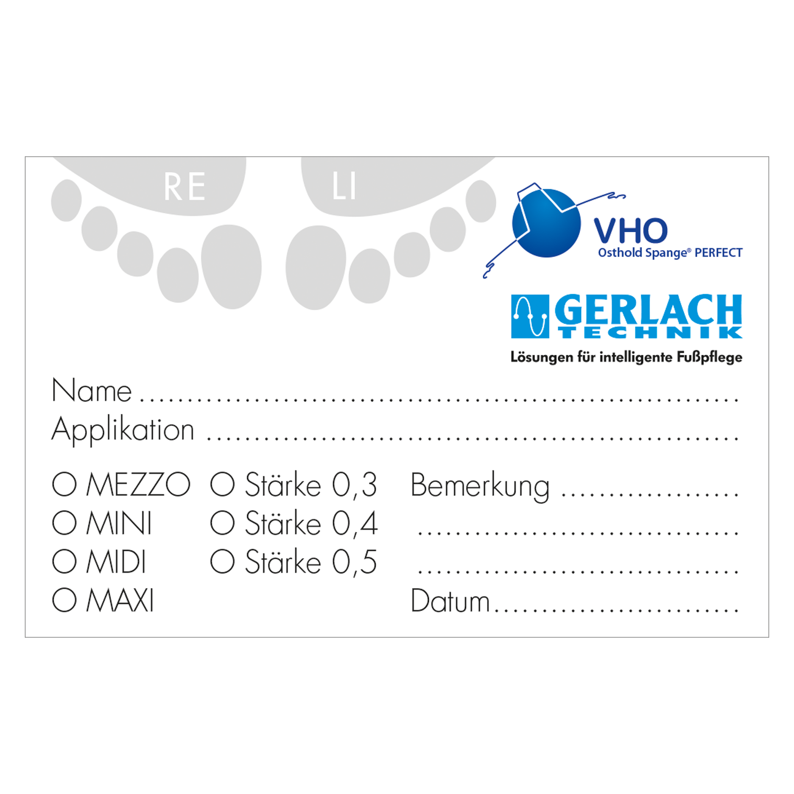 GEHWOL Spangendokumentation VHO