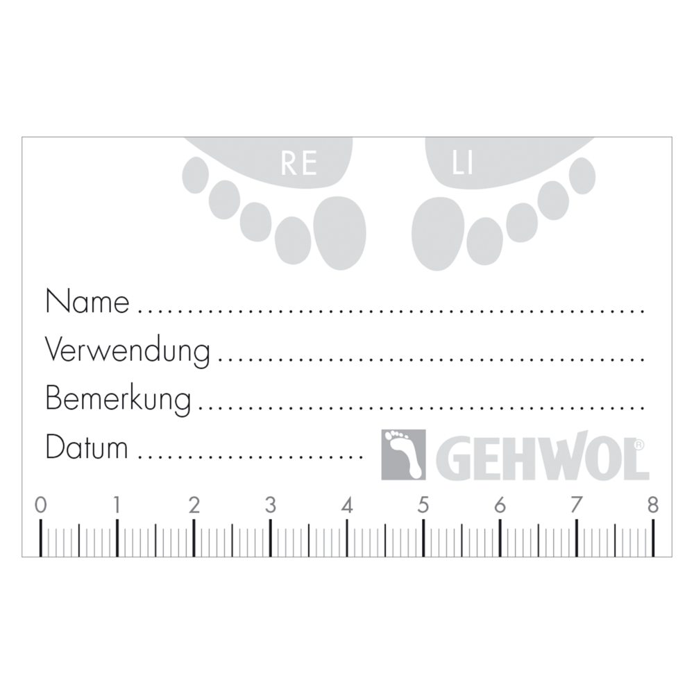 GEHWOL Bogen Spangendokumentation neutral