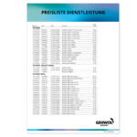 GEHWOL Preisliste Dienstleistung